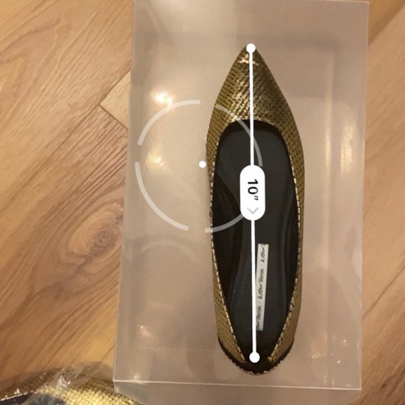 & Other Stories Metallic Gold, Pointed Toe, Reptile Flats Sz 38 w/ Studs on Heel - Picture 7 of 7